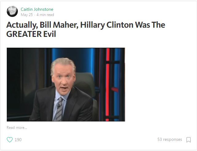Link to Caity Johnstone's rebuttal of Bill Maher's 