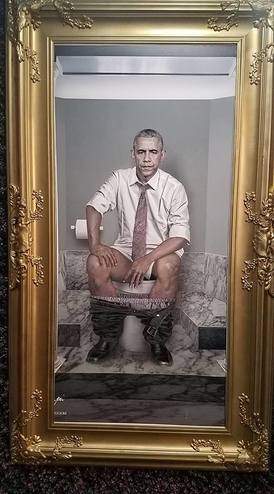 President Obama on the throne